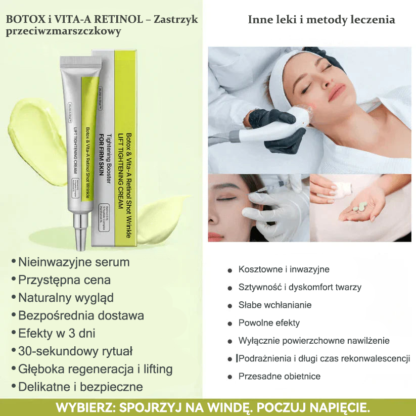👏🌿Dumnie opracowane i zatwierdzone przez polskie instytucje💫Tiworld® Zaawansowany krem liftingująco-odnawiający z peptydami o działaniu podobnym do botoksu + retinolem Vita-A – tylko dziś 70% zniżki
